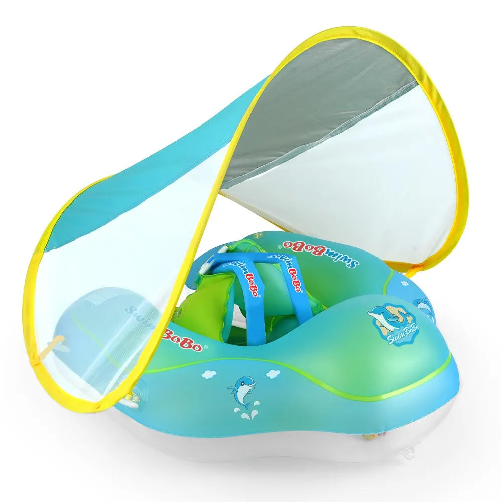 Flotteur P'tit Soleil™ de natation gonflable pour bébé, avec auvent.