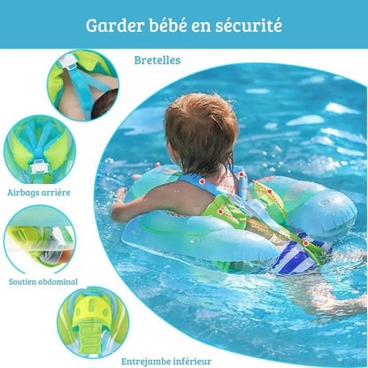 Flotteur P'tit Soleil™ de natation gonflable pour bébé, avec auvent.