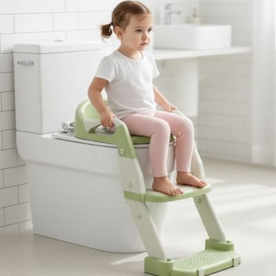 Réducteur de toilette pliable pour enfant vert fille