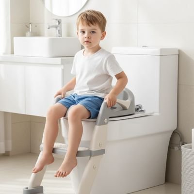 Réducteur de toilette pliable pour enfant gris garcon