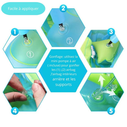 Flotteur P'tit Soleil™ de natation gonflable pour bébé, avec auvent.