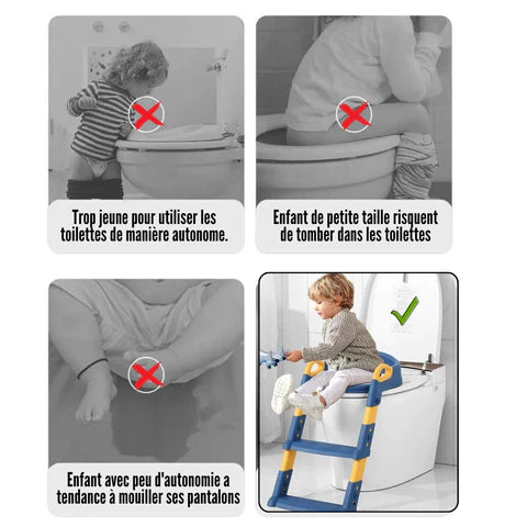 Siège de toilette pour enfants support pliant escabeau