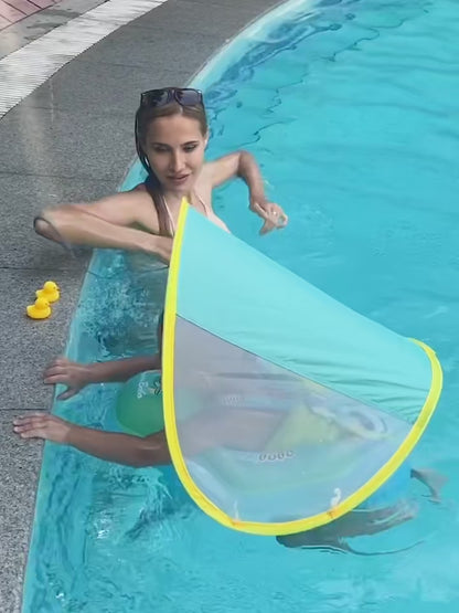 Flotteur P'tit Soleil™ de natation gonflable pour bébé, avec auvent.