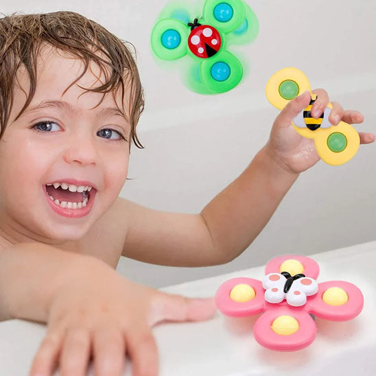 Jouet De Bain Tournant Montessori 3 Pièces - Jouet Sensoriel Pour Bébé 6-12 Mois, Cadeau Fille Et Garçon 1-3 Ans - 4